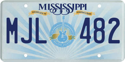 MS license plate MJL482