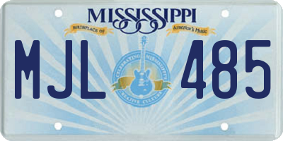 MS license plate MJL485