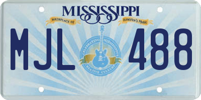 MS license plate MJL488