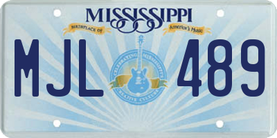 MS license plate MJL489