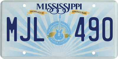 MS license plate MJL490