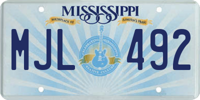 MS license plate MJL492