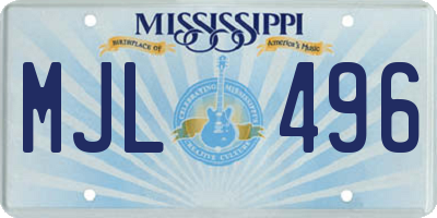 MS license plate MJL496