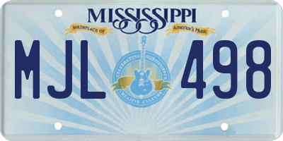 MS license plate MJL498