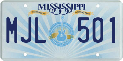 MS license plate MJL501