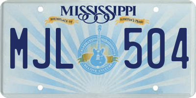 MS license plate MJL504