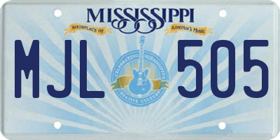 MS license plate MJL505