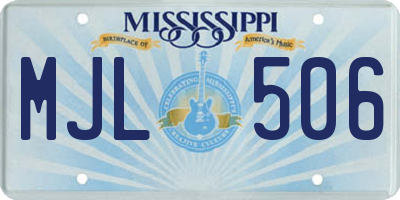 MS license plate MJL506