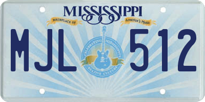 MS license plate MJL512