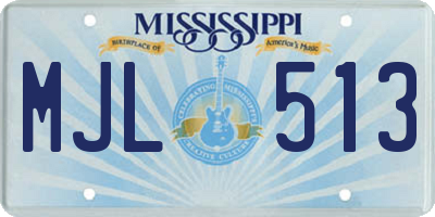 MS license plate MJL513