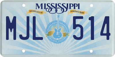 MS license plate MJL514