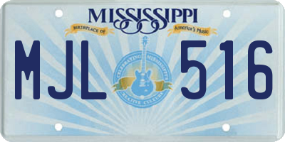 MS license plate MJL516