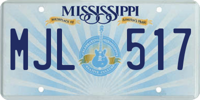 MS license plate MJL517