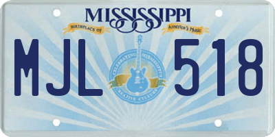 MS license plate MJL518