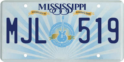 MS license plate MJL519