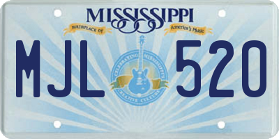 MS license plate MJL520