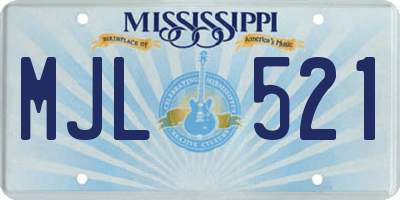MS license plate MJL521