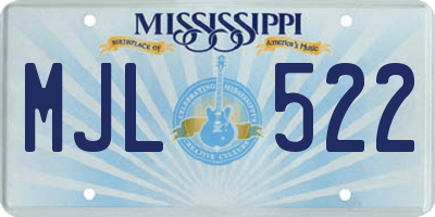 MS license plate MJL522