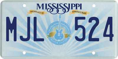 MS license plate MJL524