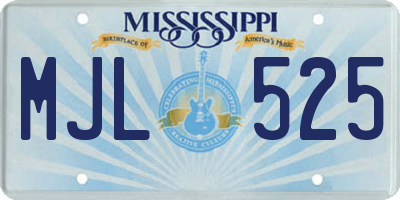 MS license plate MJL525