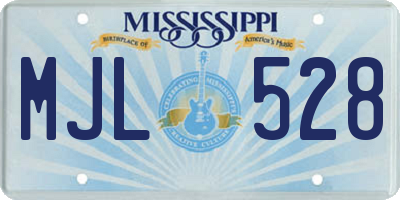 MS license plate MJL528