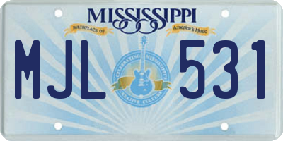 MS license plate MJL531