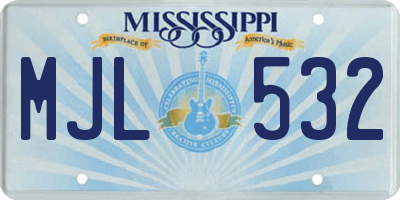 MS license plate MJL532