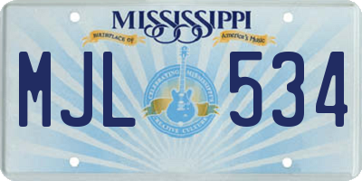 MS license plate MJL534