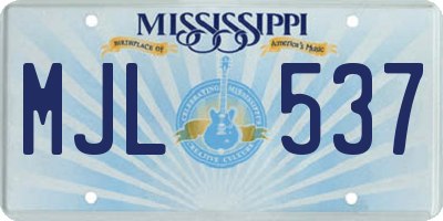 MS license plate MJL537