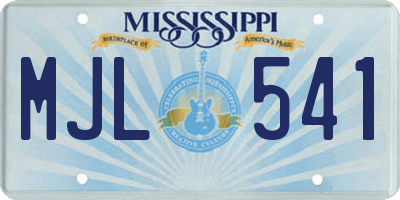 MS license plate MJL541