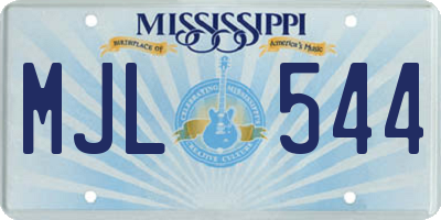 MS license plate MJL544