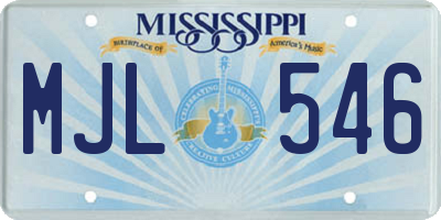 MS license plate MJL546