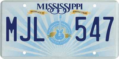 MS license plate MJL547