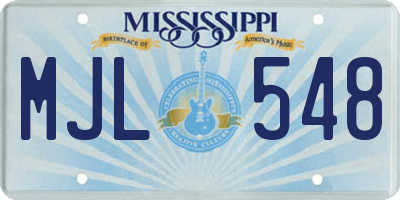 MS license plate MJL548