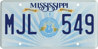 MS license plate MJL549