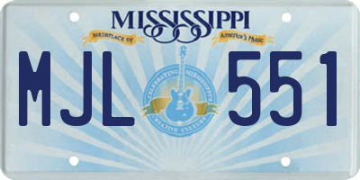 MS license plate MJL551