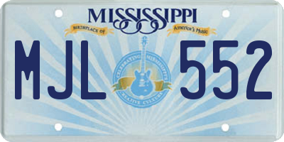 MS license plate MJL552