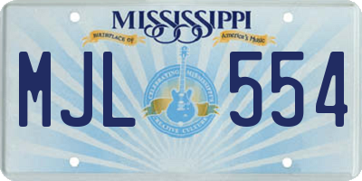 MS license plate MJL554