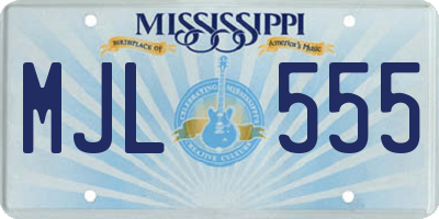 MS license plate MJL555
