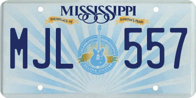 MS license plate MJL557