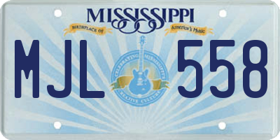 MS license plate MJL558