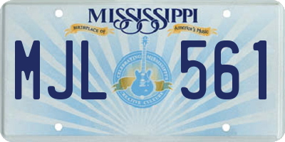 MS license plate MJL561