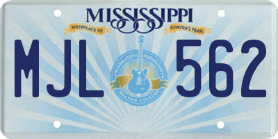 MS license plate MJL562