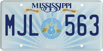 MS license plate MJL563