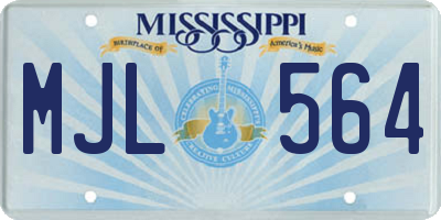 MS license plate MJL564