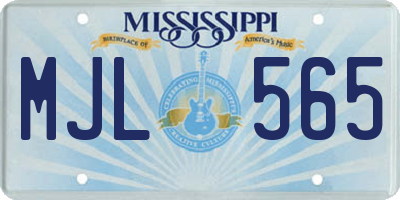 MS license plate MJL565