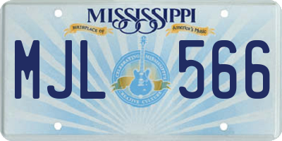 MS license plate MJL566