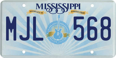 MS license plate MJL568