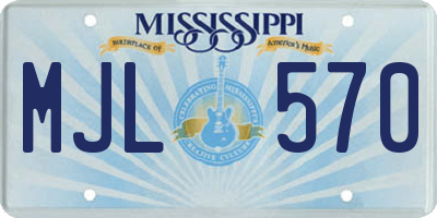 MS license plate MJL570