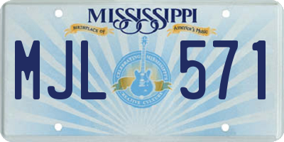 MS license plate MJL571